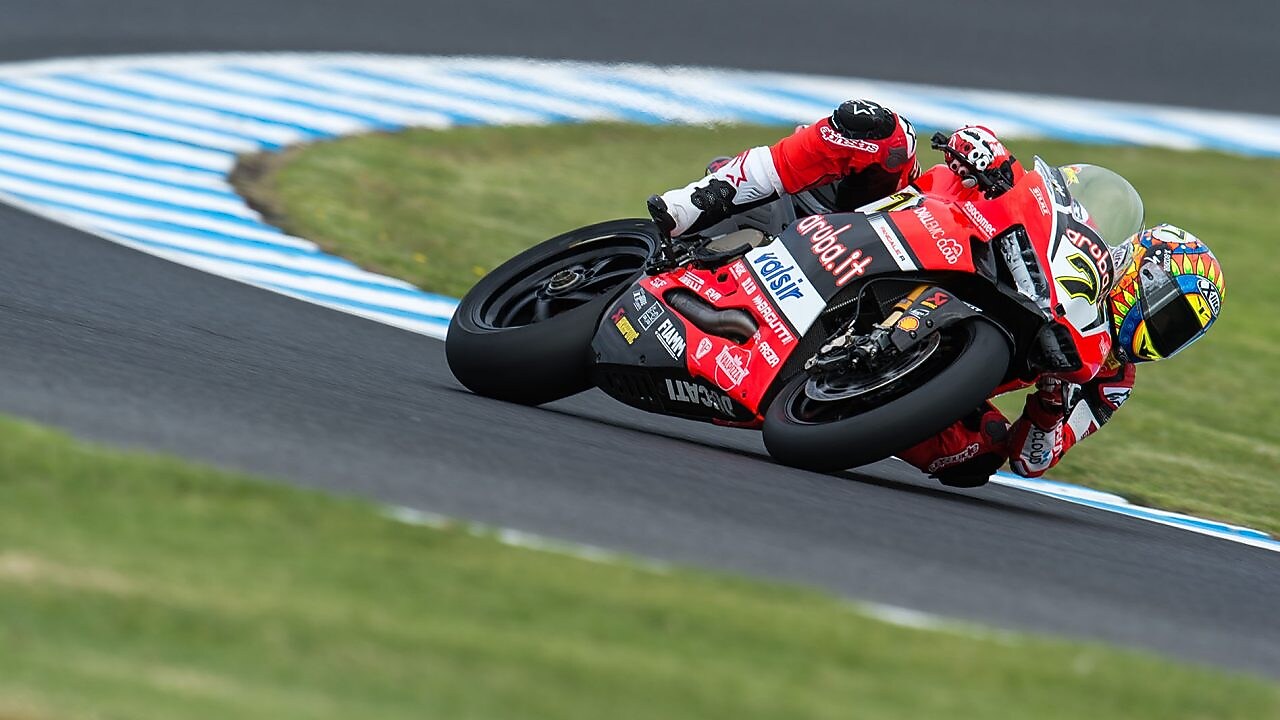 Chaz Davies motorbike on a racetrack