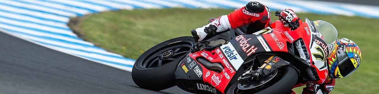 Chaz Davies motorbike on a racetrack