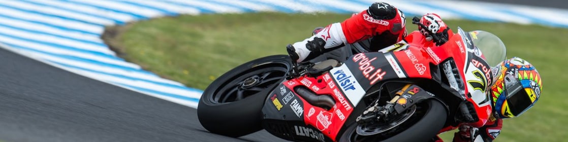 Chaz Davies motorbike on a racetrack
