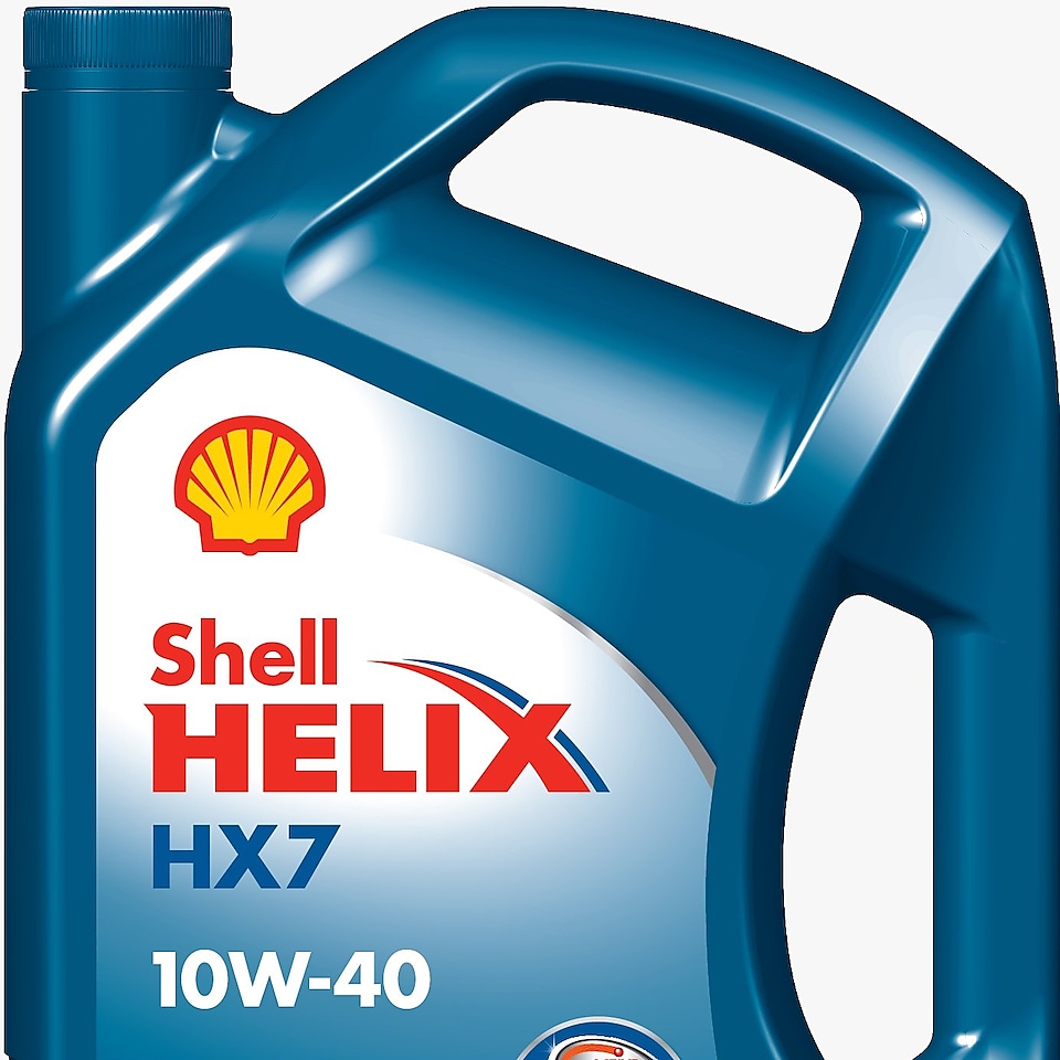 A bottle of Shell Helix HX7 Diesel 10W-30